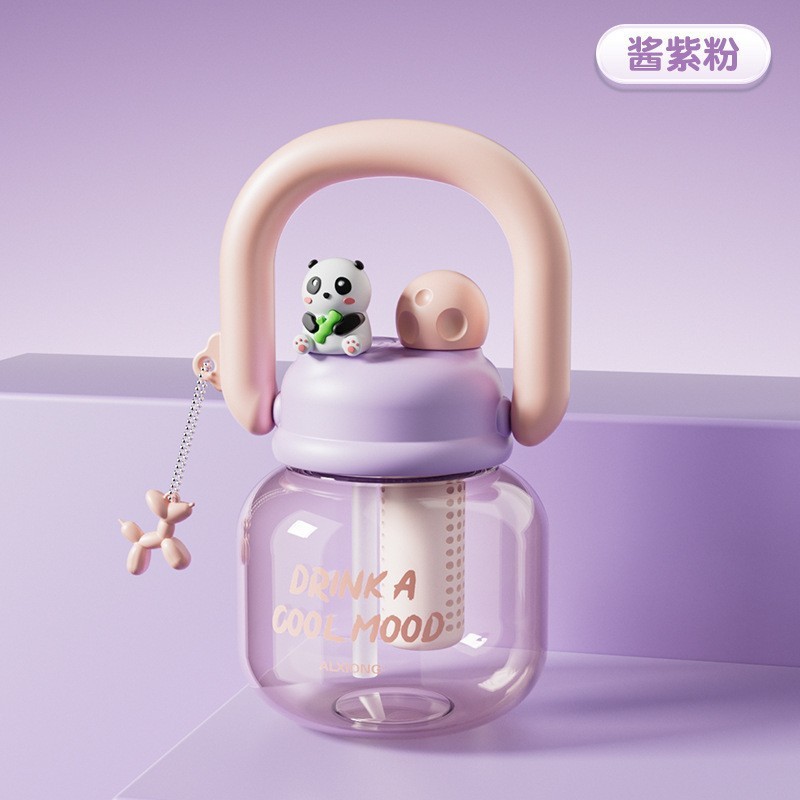 Big Belly Cup Double Drinking Cup Portable Carrying Pot Large Capacity Cute Ton Barrels Men and Women Student Trendy Plastic Cup