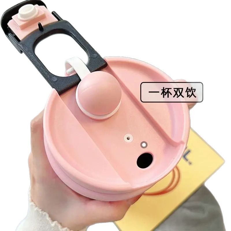 Minimalist Large Capacity Thermos with Handle Giant 316 Double Drink Ice Cup High Appearance Men and Women Straw Water Bottle