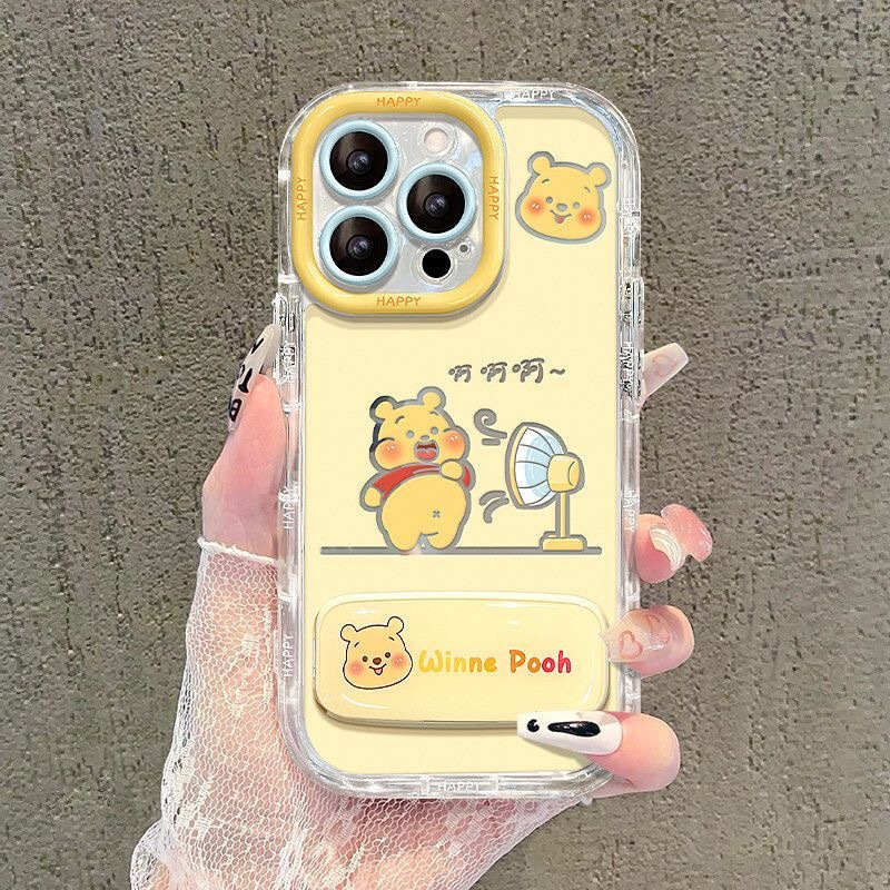 Winnie the Pooh Fan Suitable for Apple 16 Pro Max Phone Case Mirror 13 New 15 Cartoon 14 Creative 11