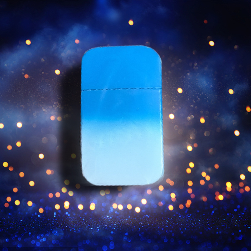 New Gradient Flame Inflatable Windproof Lighter Metal TikTok Internet Celebrity Creative Gift for Boyfriend or Girlfriend Cigarette Lighter Dropshipping