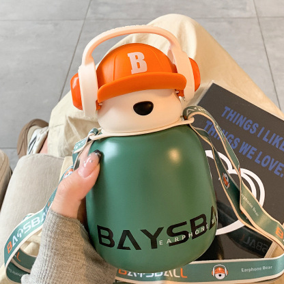 √ Cute Children's Insulated Cup High Appearance 316 Straw Water Bottle for Girls Students Internet Celebrity Stainless Steel Cup