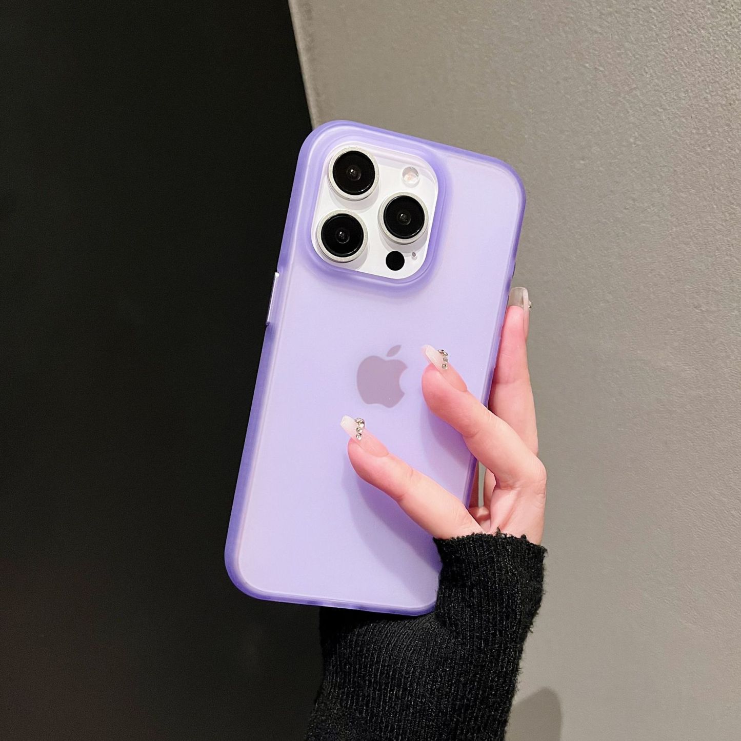 Minimalist Strap Texture Skin Feel Compatible with Apple 16/15 Pro Phone Case Transparent Solid Color iPhone 14/13P Full Coverage