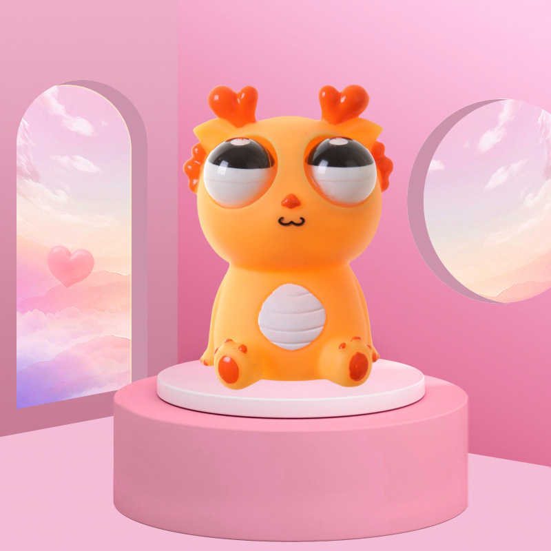 TikTok Same Style Eye-Popping Dragon Stress Relief Dinosaur Toy Squeeze Eye Staring Funny Creative Venting Funny Stress Relief