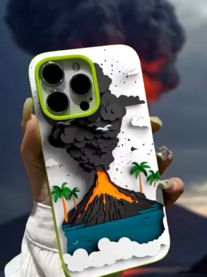 Volcanic Eruption Compatible with Apple 16 Pro Max Phone Case Personalized Energy Case iPhone 15/14/13 Text 12