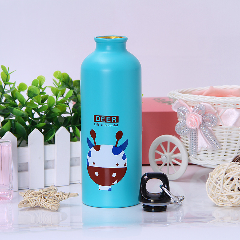 Cute Animal Creative Water Bottle Outdoor Portable Sports Water Bottle Aluminum Cartoon School Children's Water Bottle