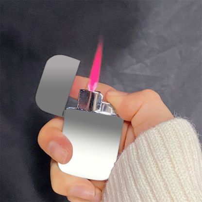 New Gradient Flame Inflatable Windproof Lighter Metal TikTok Internet Celebrity Creative Gift for Boyfriend or Girlfriend Cigarette Lighter Dropshipping