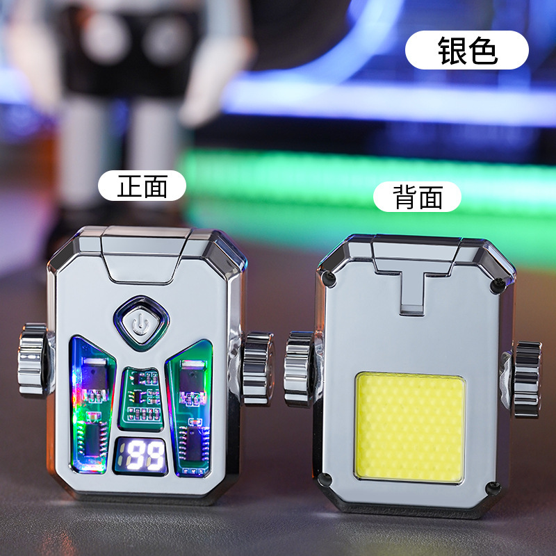 New Dual Arc Fidget Spinner Stress Relief Lighter with COB Lighting Cool Colorful Lights TikTok Hot Sale