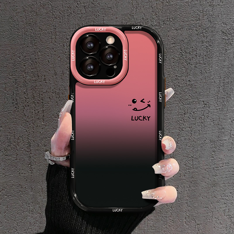 Gradient Love for Apple 16pro Phone Case 15 Acrylic 14 Fine Hole All-Inclusive Drop-Resistant 13 Advanced Sense 7/8