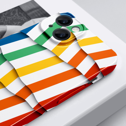 Compatible Apple 16/15 Phone Case iPhone 13 Pro Huawei Colorful Striped OnePlus Ace5 Film Case