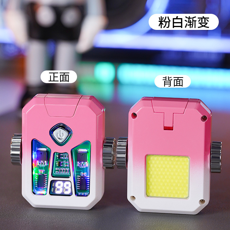 New Dual Arc Fidget Spinner Stress Relief Lighter with COB Lighting Cool Colorful Lights TikTok Hot Sale