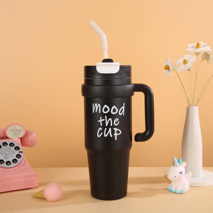 Giant Insulated Cup for Girls, High Capacity, Cute Pattern, Ice Cup, 2024 New Straw Cup