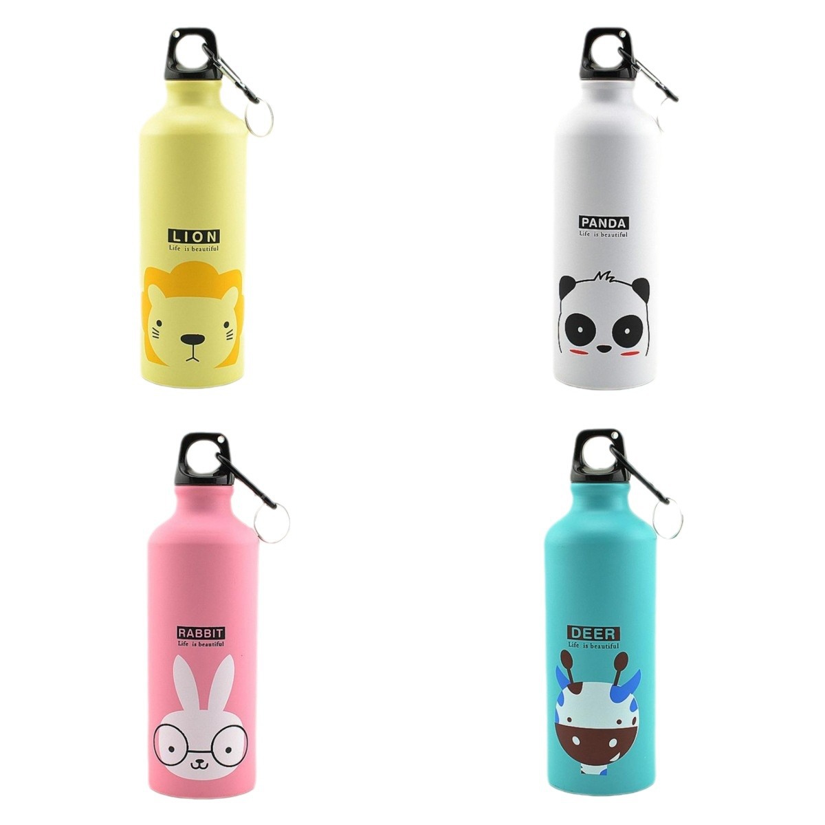 Cute Animal Creative Water Bottle Outdoor Portable Sports Water Bottle Aluminum Cartoon School Children's Water Bottle