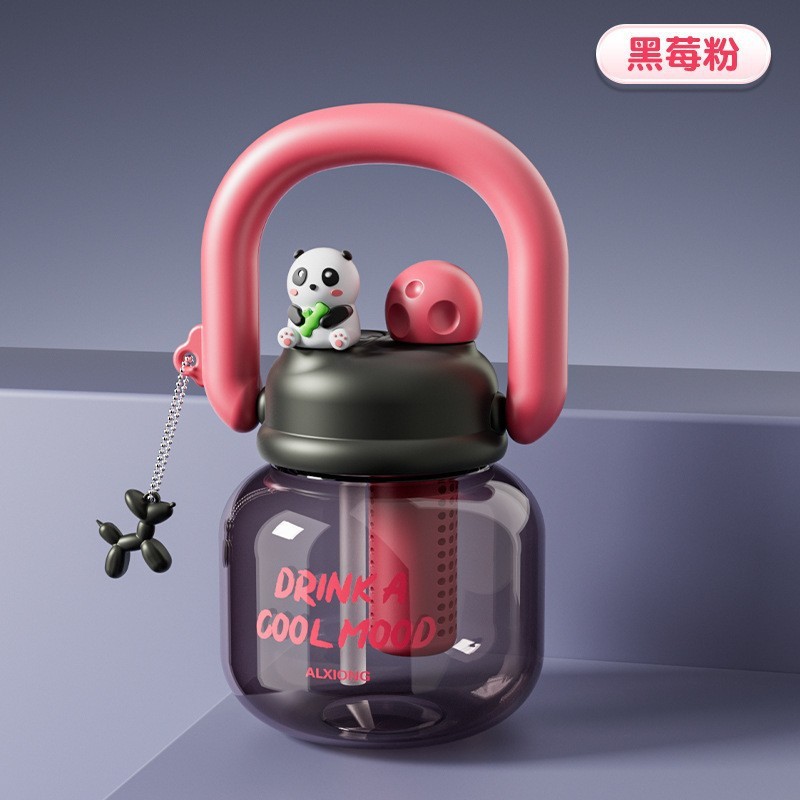 Big Belly Cup Double Drinking Cup Portable Carrying Pot Large Capacity Cute Ton Barrels Men and Women Student Trendy Plastic Cup
