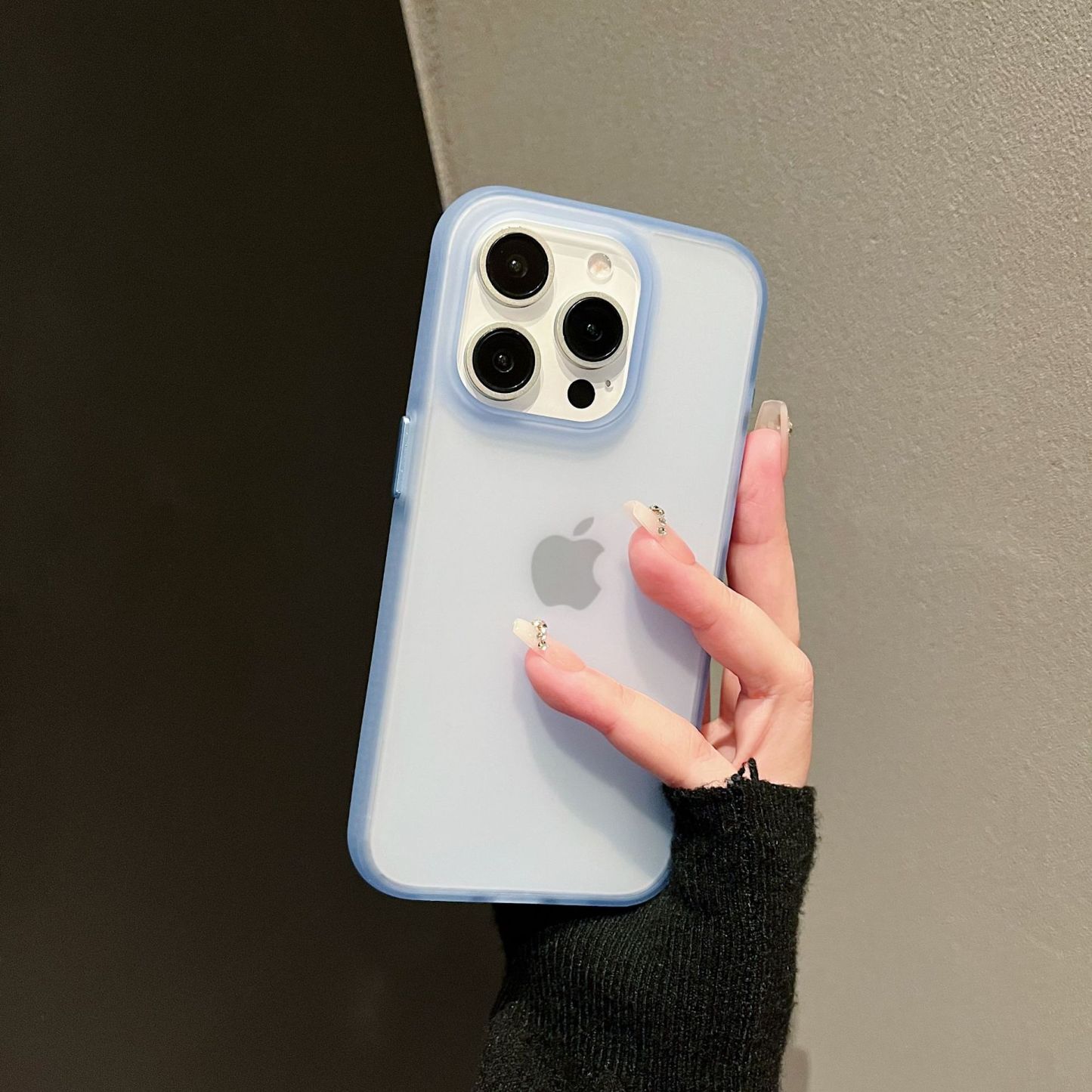 Minimalist Strap Texture Skin Feel Compatible with Apple 16/15 Pro Phone Case Transparent Solid Color iPhone 14/13P Full Coverage