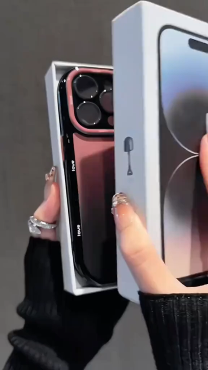 Gradient Love for Apple 16pro Phone Case 15 Acrylic 14 Fine Hole All-Inclusive Drop-Resistant 13 Advanced Sense 7/8