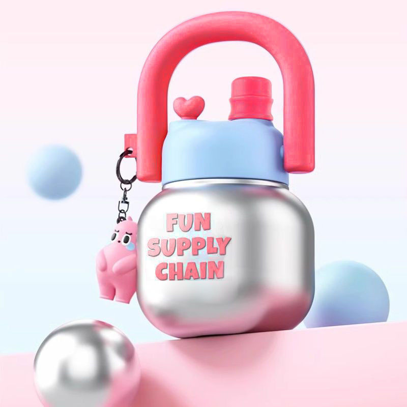 Big Belly Cup Double Drinking Cup Portable Carrying Pot Large Capacity Cute Ton Barrels Men and Women Student Trendy Plastic Cup