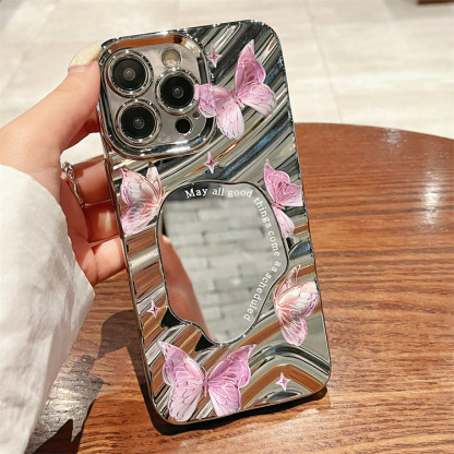 Wave Mirror Compatible with iPhone 16 Cute Beaver Phone Case Apple 11 Electroplated 14 TPU Full Coverage Protective Case