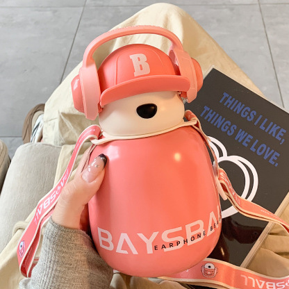 √ Cute Children's Insulated Cup High Appearance 316 Straw Water Bottle for Girls Students Internet Celebrity Stainless Steel Cup