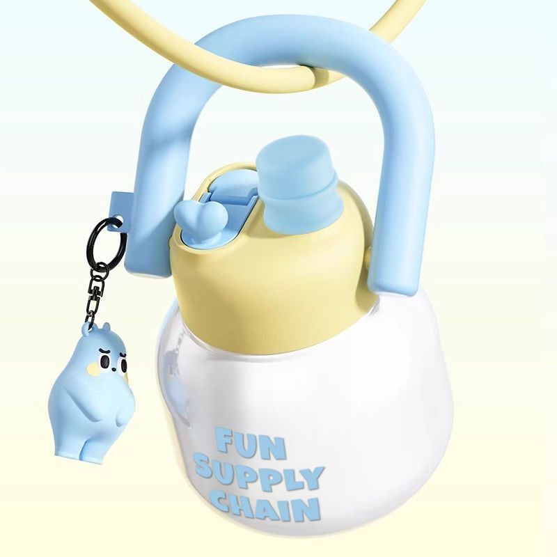 Big Belly Cup Double Drinking Cup Portable Carrying Pot Large Capacity Cute Ton Barrels Men and Women Student Trendy Plastic Cup