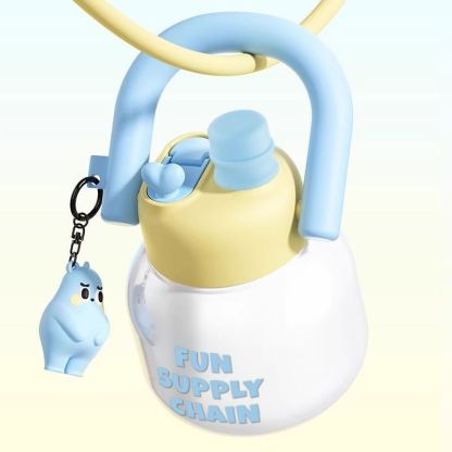 Big Belly Cup Double Drinking Cup Portable Carrying Pot Large Capacity Cute Ton Barrels Men and Women Student Trendy Plastic Cup