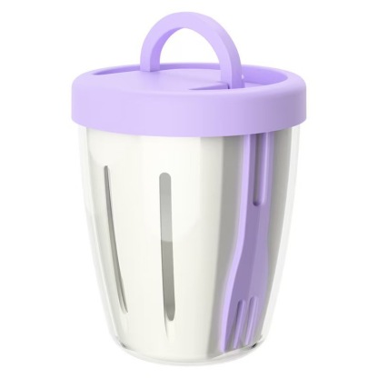 Cute Fruit Cup Breakfast Salad Cup Portable Picnic with Fork Double-layer Draining Cup Multi-purpose Fruit Cup