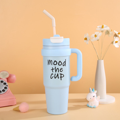 Giant Insulated Cup for Girls, High Capacity, Cute Pattern, Ice Cup, 2024 New Straw Cup