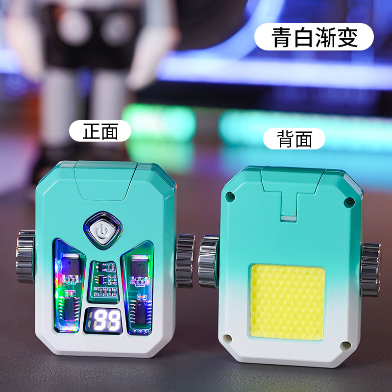 New Dual Arc Fidget Spinner Stress Relief Lighter with COB Lighting Cool Colorful Lights TikTok Hot Sale