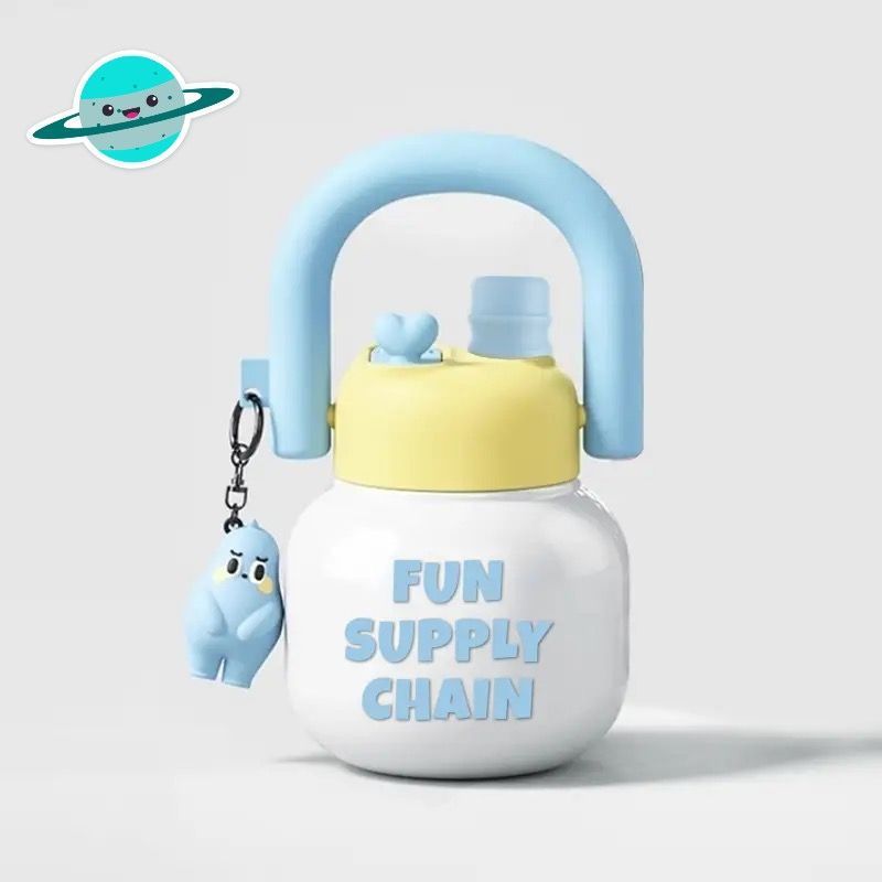 Big Belly Cup Double Drinking Cup Portable Carrying Pot Large Capacity Cute Ton Barrels Men and Women Student Trendy Plastic Cup