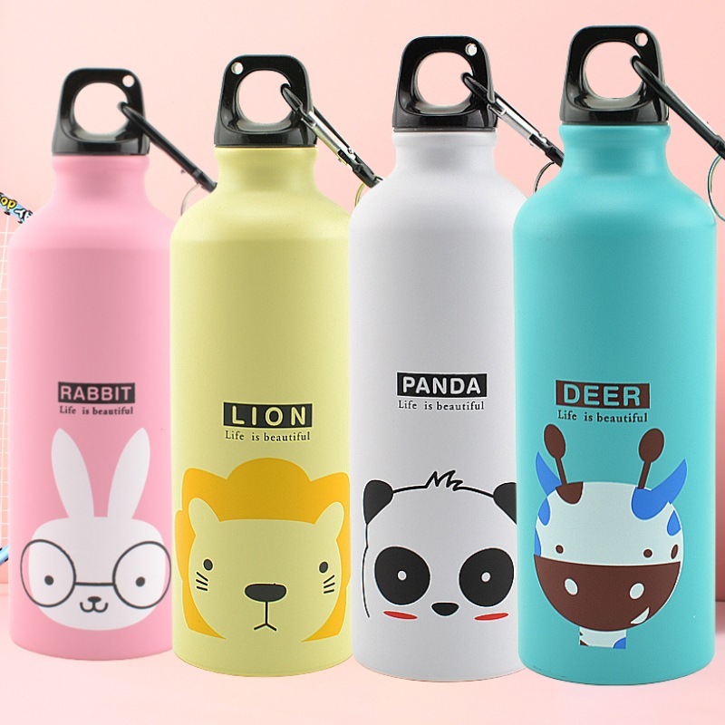 Cute Animal Creative Water Bottle Outdoor Portable Sports Water Bottle Aluminum Cartoon School Children's Water Bottle