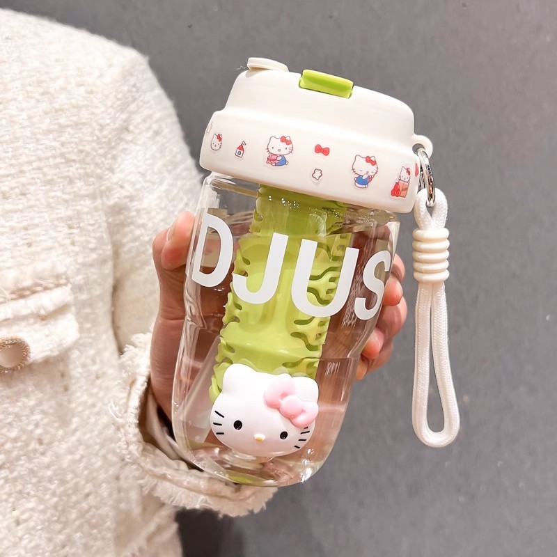 2025 New High-Value Water Bottle for Girls with Straw, Cute Student Cup, Popular Summer Portable Cup