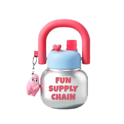Big Belly Cup Double Drinking Cup Portable Carrying Pot Large Capacity Cute Ton Barrels Men and Women Student Trendy Plastic Cup