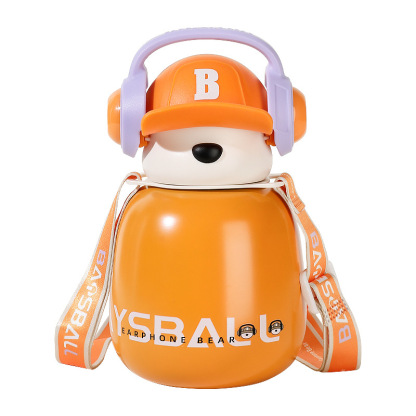 √ Cute Children's Insulated Cup High Appearance 316 Straw Water Bottle for Girls Students Internet Celebrity Stainless Steel Cup
