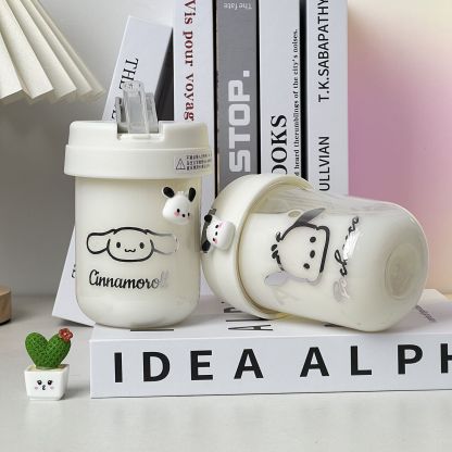 Ins Simple High-Value Plastic Cup Cute Small Mini Student Portable Water Bottle Straw Cup Couple Handy Cup