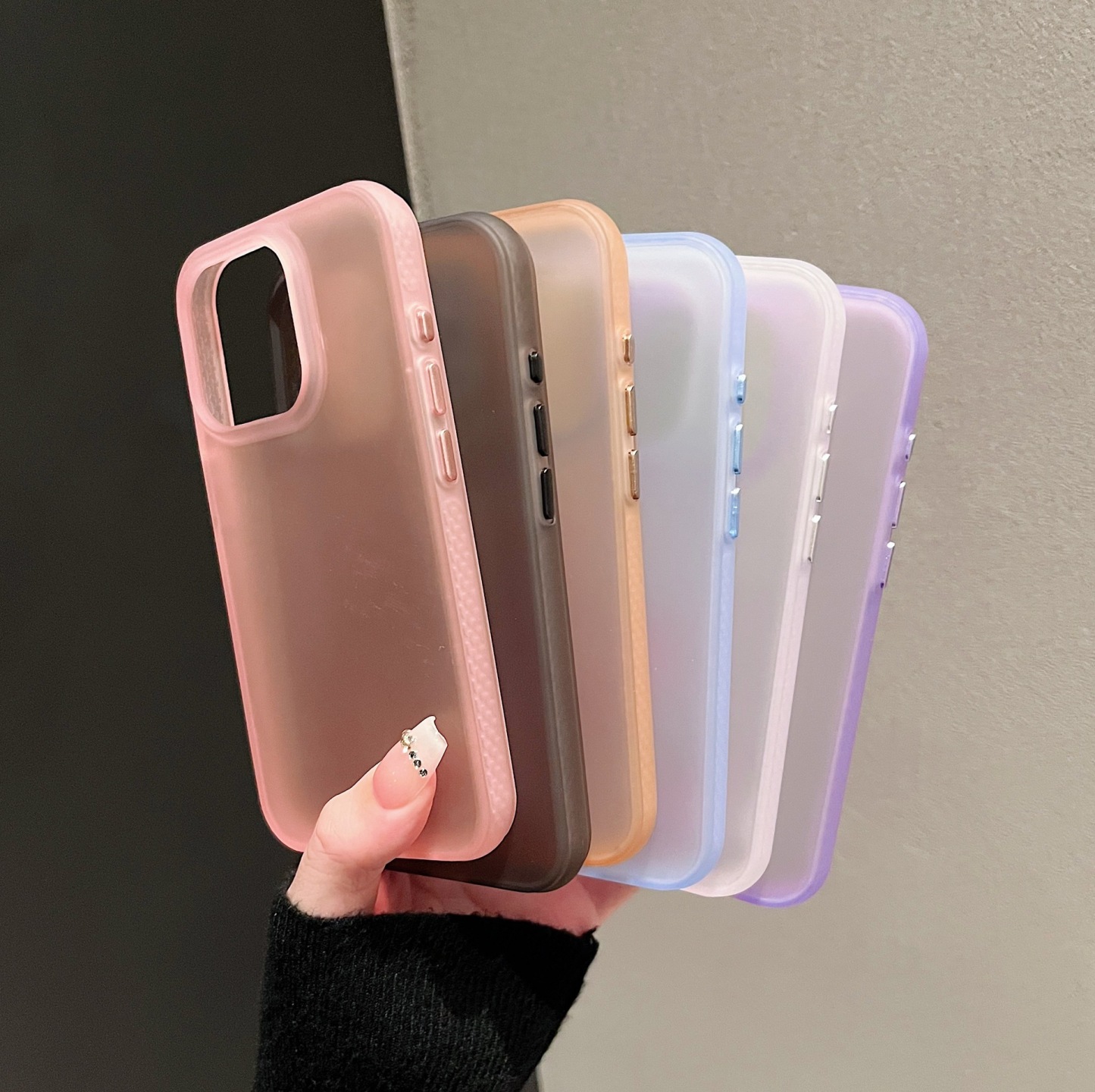 Minimalist Strap Texture Skin Feel Compatible with Apple 16/15 Pro Phone Case Transparent Solid Color iPhone 14/13P Full Coverage