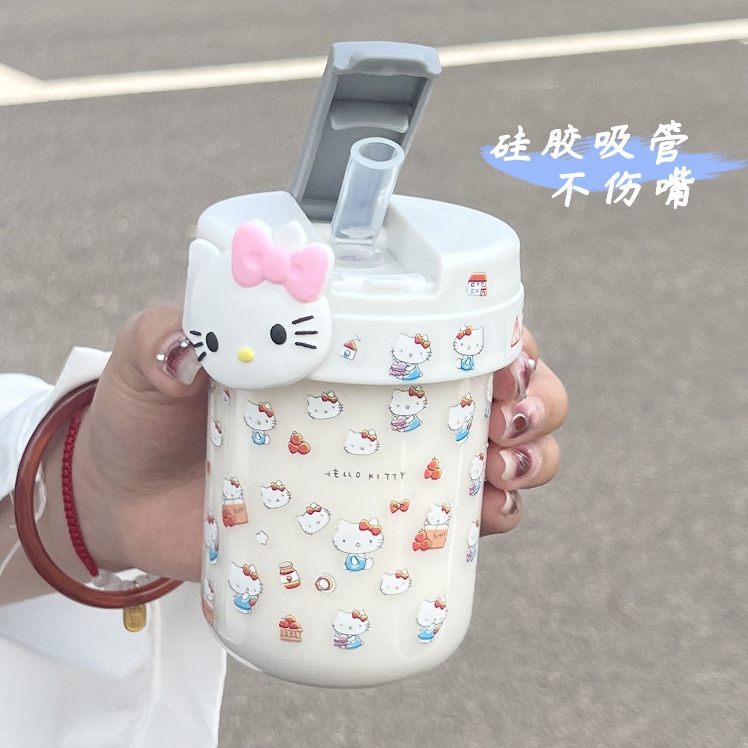 Ins Simple High-Value Plastic Cup Cute Small Mini Student Portable Water Bottle Straw Cup Couple Handy Cup