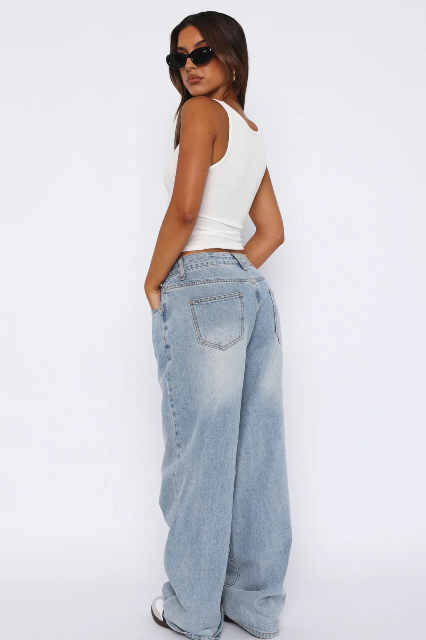 Low Rise Jeans Wide Leg Light Blue