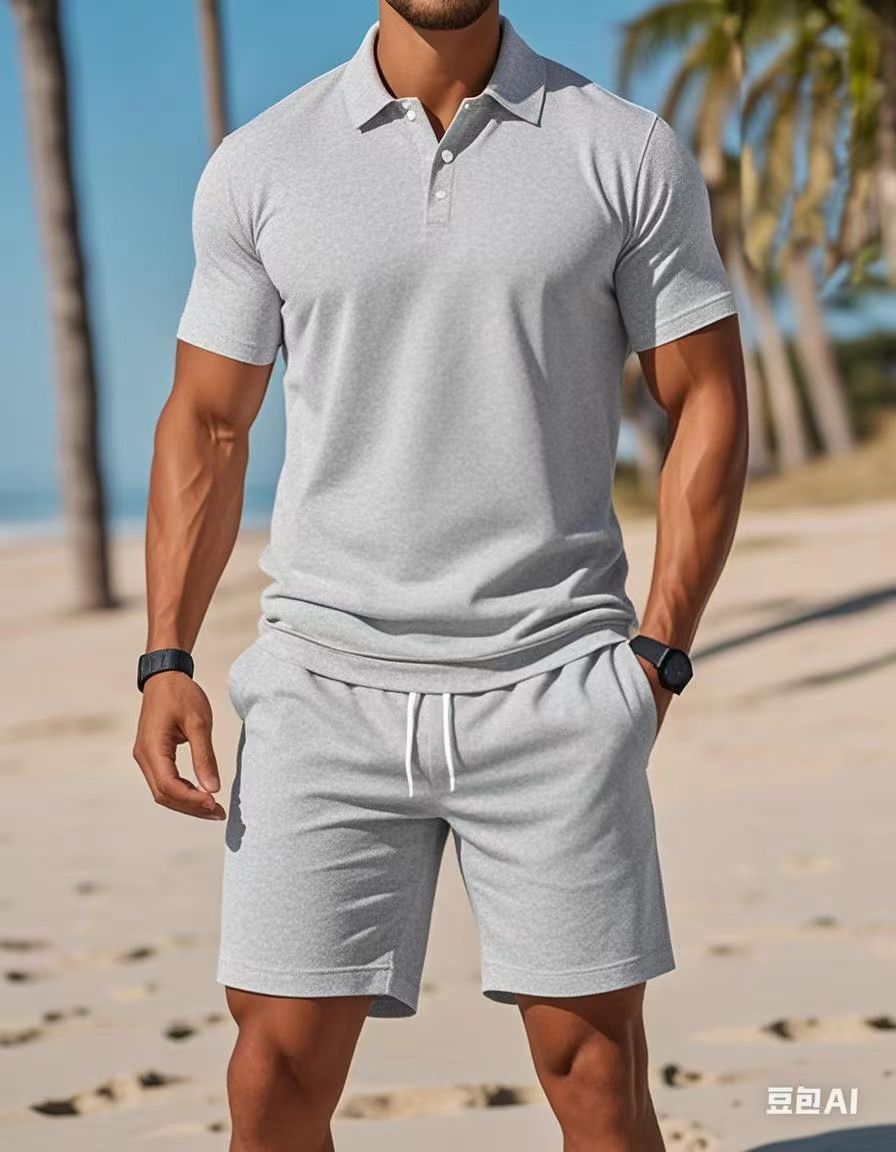 Summer casual fashion short-sleeve and shorts set