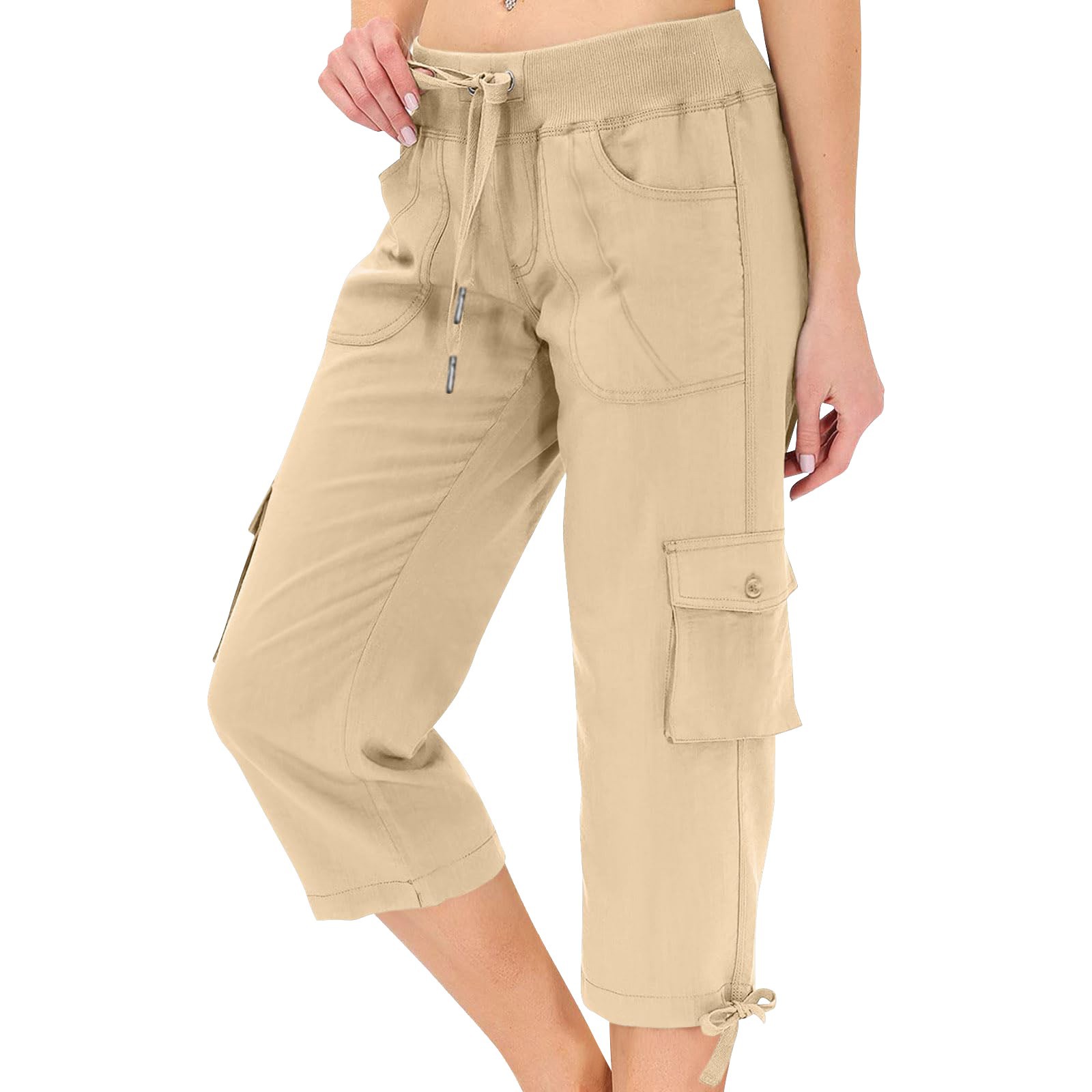 Women's Casual Cargo Capri Pants