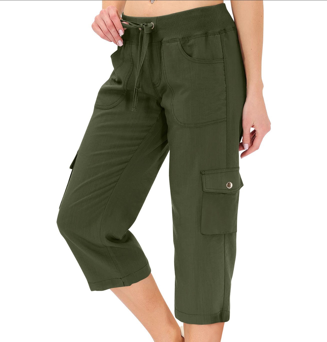 Women's Casual Cargo Capri Pants