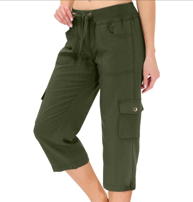 Women's Casual Cargo Capri Pants