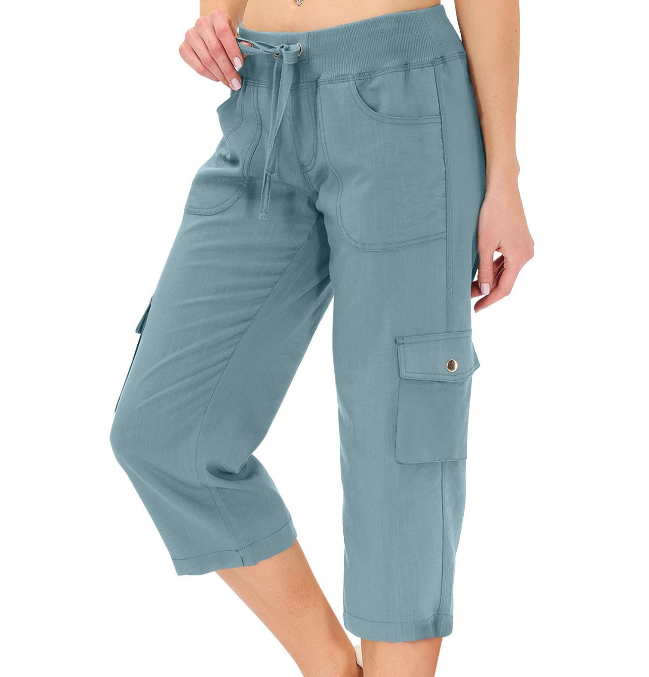 Women's Casual Cargo Capri Pants