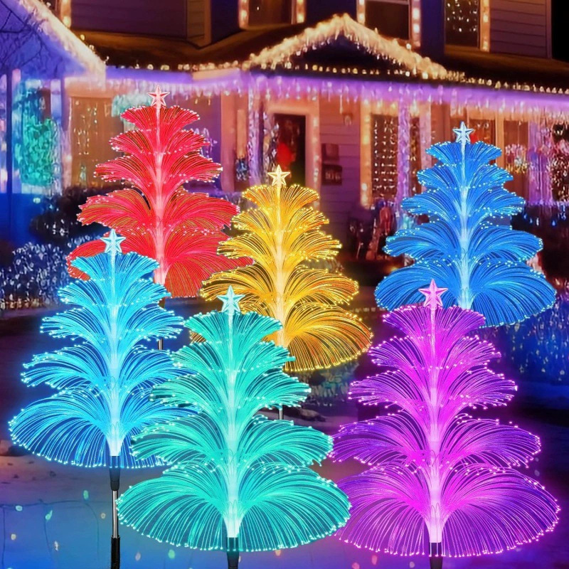 Solar Colorful Fiber Optic Jellyfish Light (Outdoor Waterproof LED Atmosphere Light)