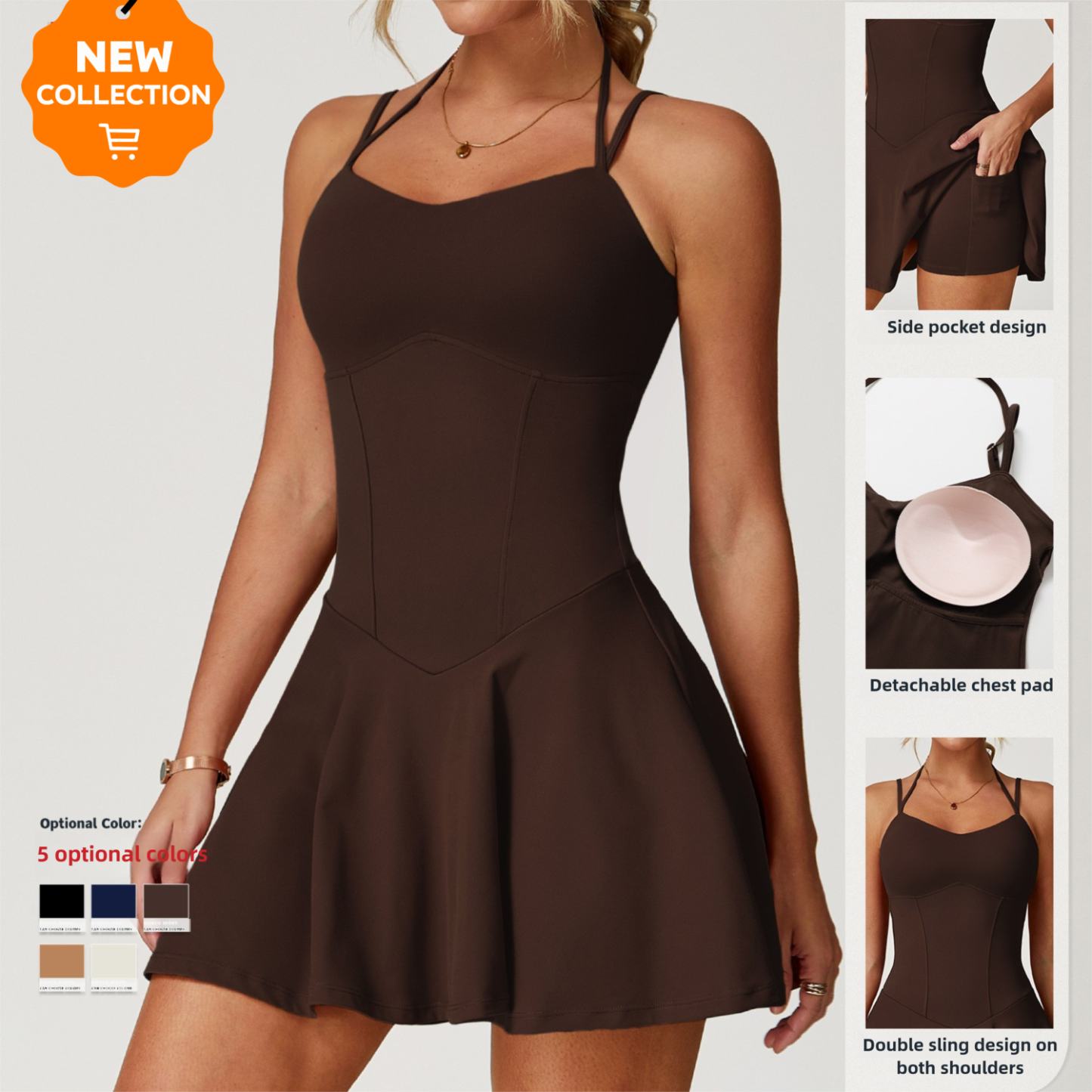 Sling Dress (Running Sports Tennis Skirt)