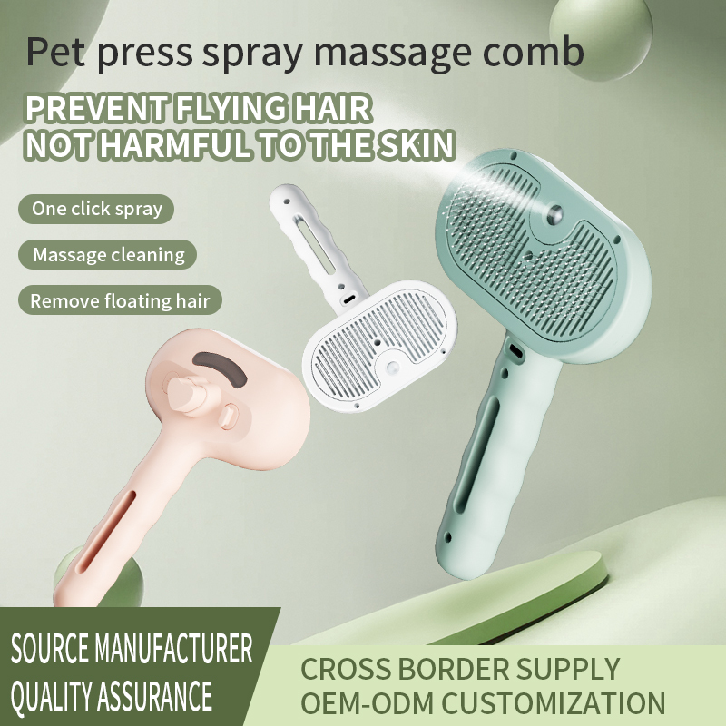 Pet press spray massage comb