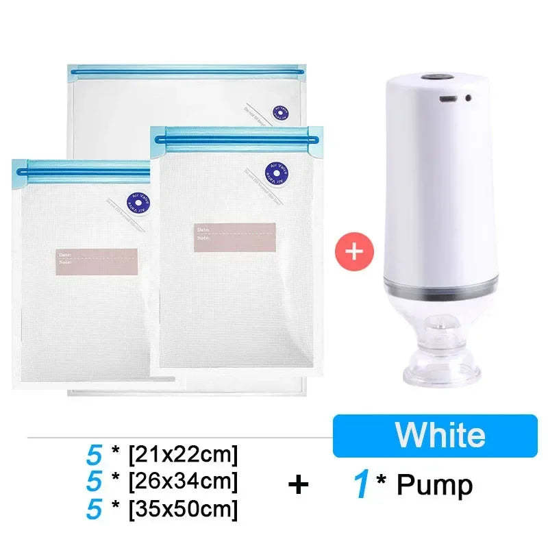 Electric Handheld Vacuum Sealer Pump & Bags