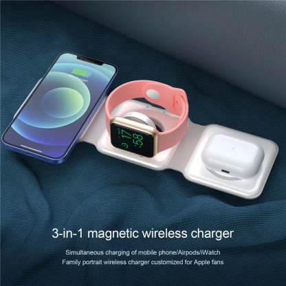 100W 3 in 1 foldable Wireless Charger Pad Stand