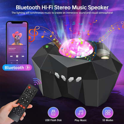 Star Lights Aurora Galaxy Moon Projector with Remote Control
