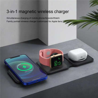 100W 3 in 1 foldable Wireless Charger Pad Stand