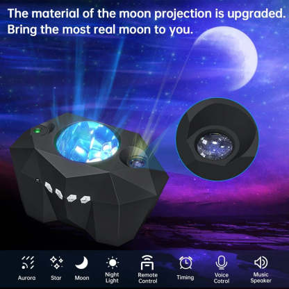 Star Lights Aurora Galaxy Moon Projector with Remote Control