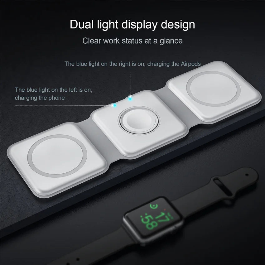 100W 3 in 1 foldable Wireless Charger Pad Stand